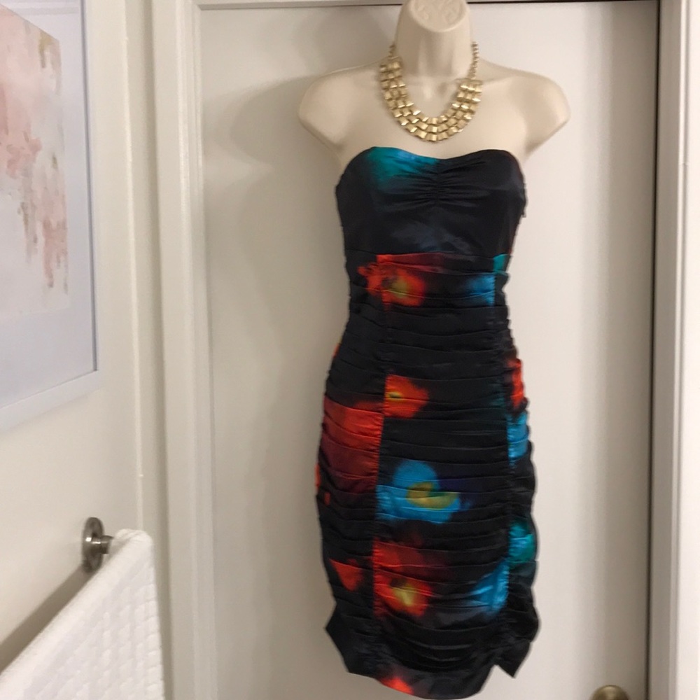 EUC Express Firework Flower silk dress